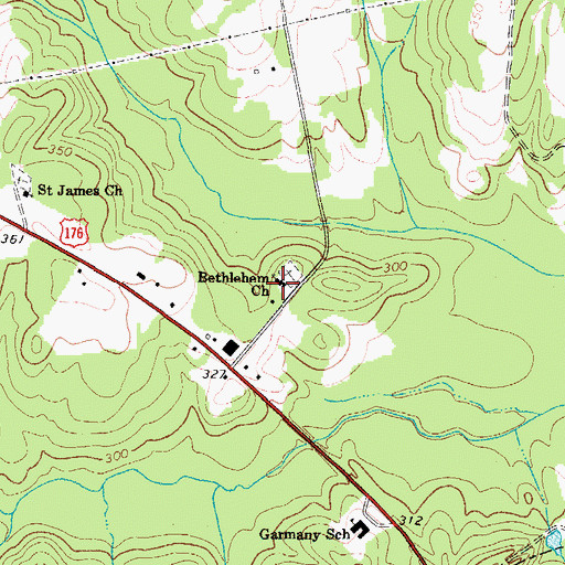 Topographic Map of Bethlehem Lutheran Church, SC