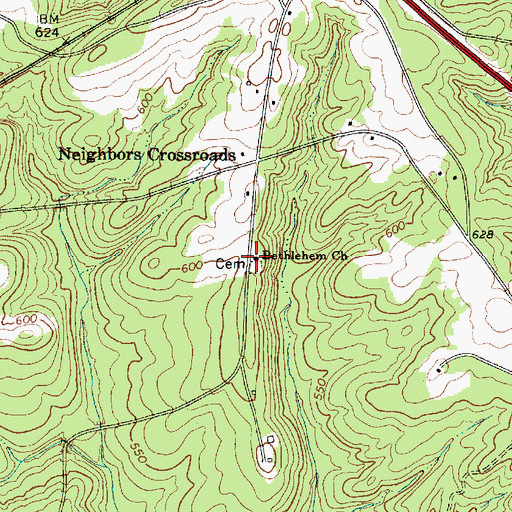 Topographic Map of Bethlehem Church, SC