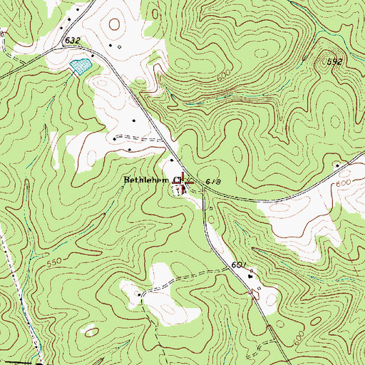 Topographic Map of Bethlehem Church, SC