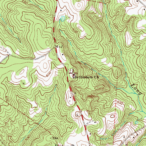 Topographic Map of Bethlehem Baptist Church, SC