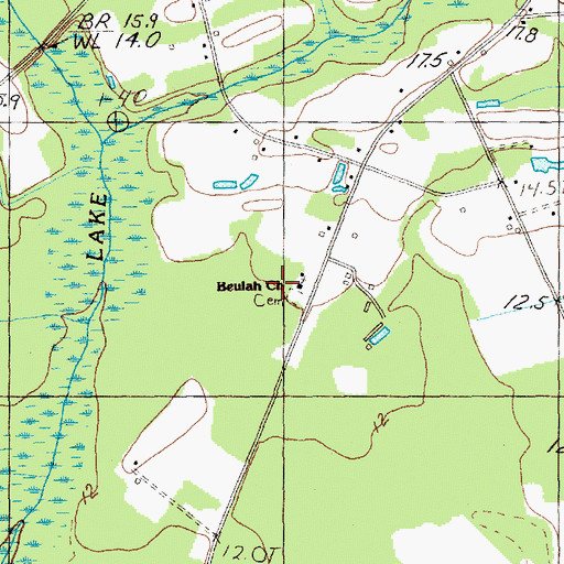 Topographic Map of Beulah Church, SC