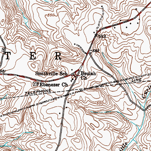 Topographic Map of Beulah Baptist Church, SC