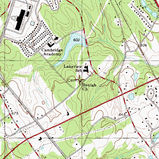 Topographic Map of Beulah Church, SC