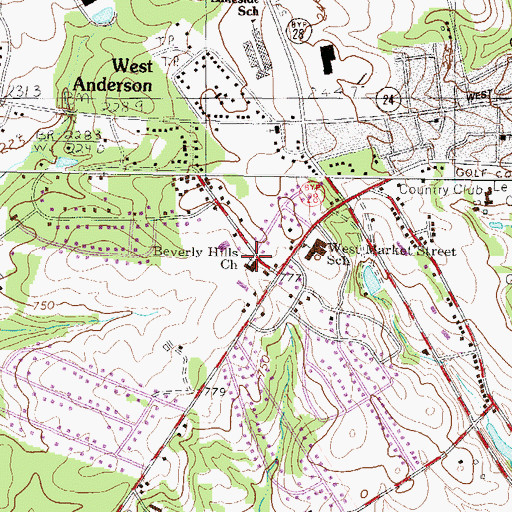 Topographic Map of Victory Baptist Church, SC