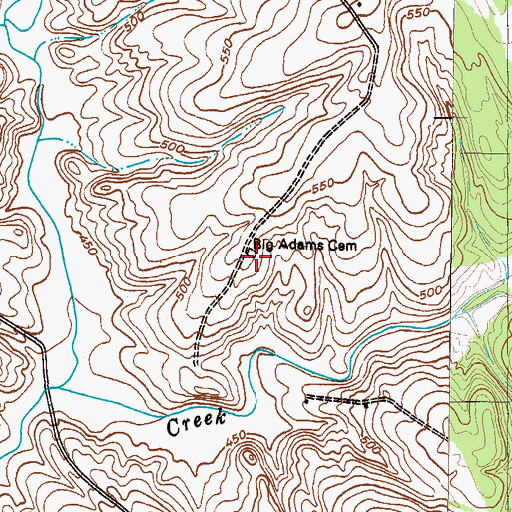 Topographic Map of Big Adams Cemetery, SC
