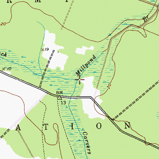 Topographic Map of Big Branch, SC
