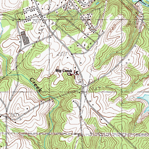 Topographic Map of Big Creek Baptist Church, SC