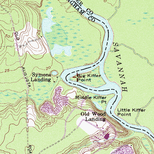 Topographic Map of Big Kiffer Point, SC
