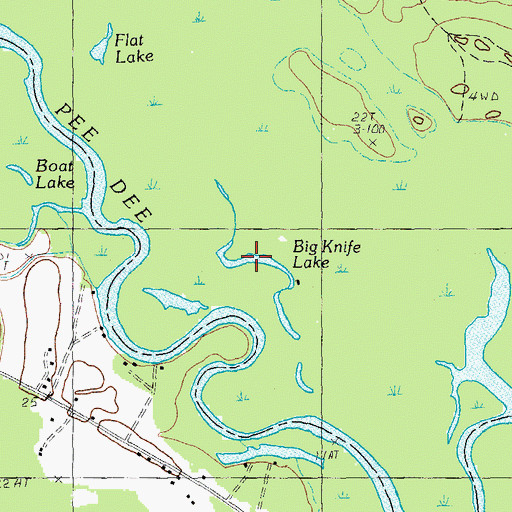Topographic Map of Big Knife Lake, SC