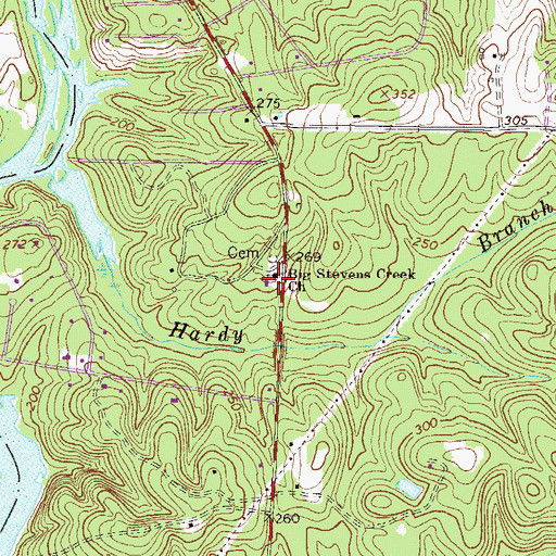 Topographic Map of Big Stevens Creek Church, SC