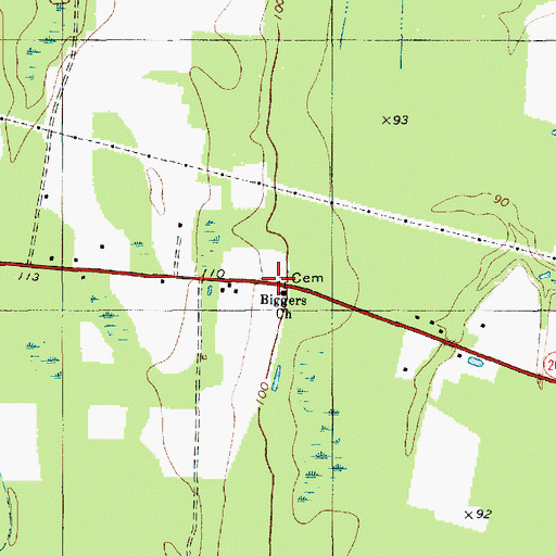 Topographic Map of Biggers Church, SC