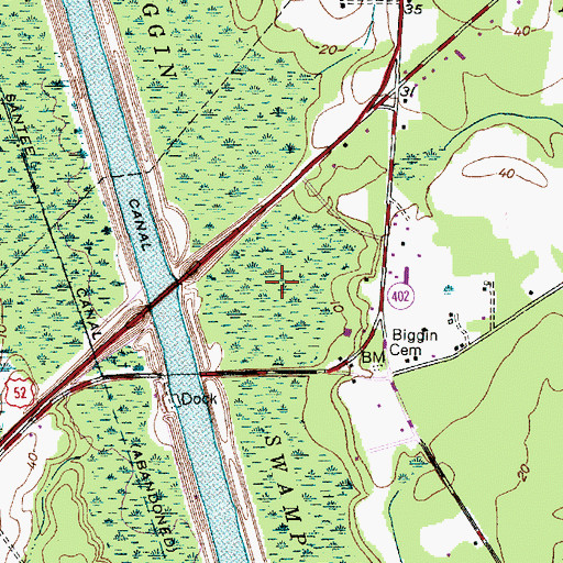 Topographic Map of Biggin Swamp, SC