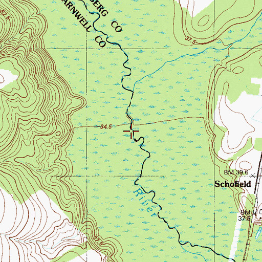 Topographic Map of Birds Branch, SC