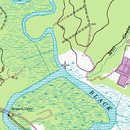 Topographic Map of Black Mingo Creek, SC