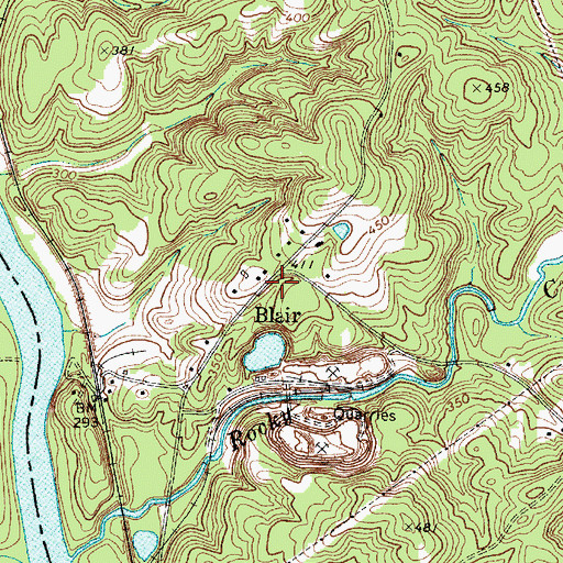 Topographic Map of Blair, SC