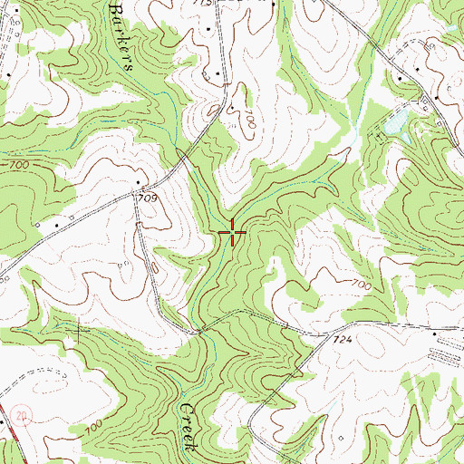 Topographic Map of Blue Barker Creek, SC