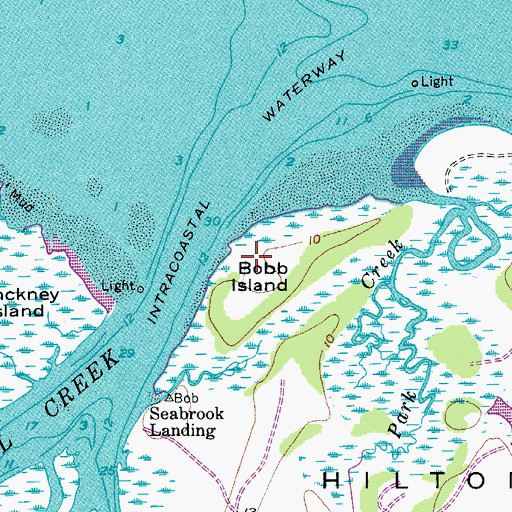 Topographic Map of Bobb Island, SC