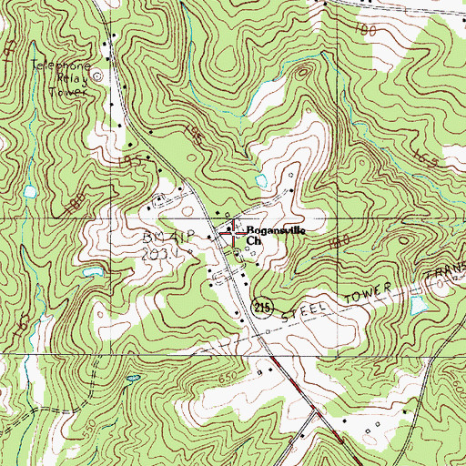 Topographic Map of Bogansville Methodist Church, SC