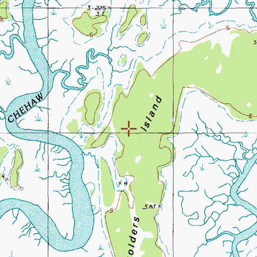 Topographic Map of Bowles Island, SC