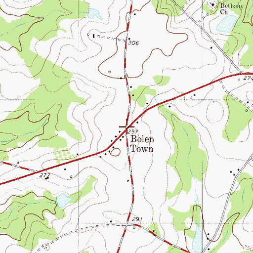 Topographic Map of Bolen Town, SC
