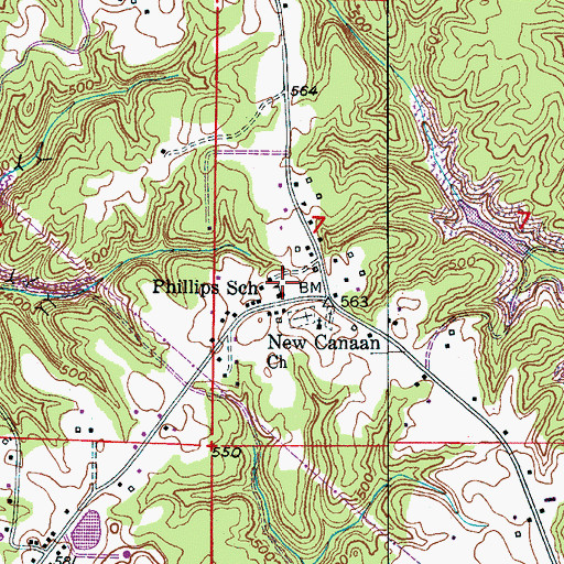 Topographic Map of Phillips School (historical), AL