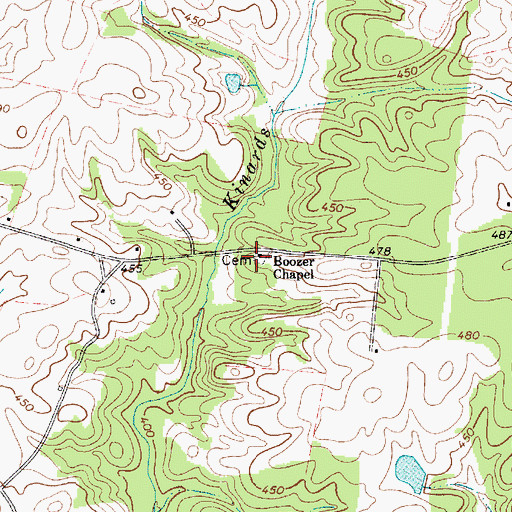 Topographic Map of Boozer Chapel, SC