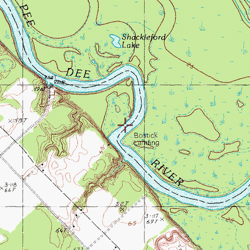 Topographic Map of Bostick Landing, SC