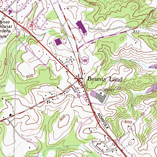Topographic Map of Bounty Land, SC