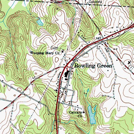 Topographic Map of Bowling Green, SC