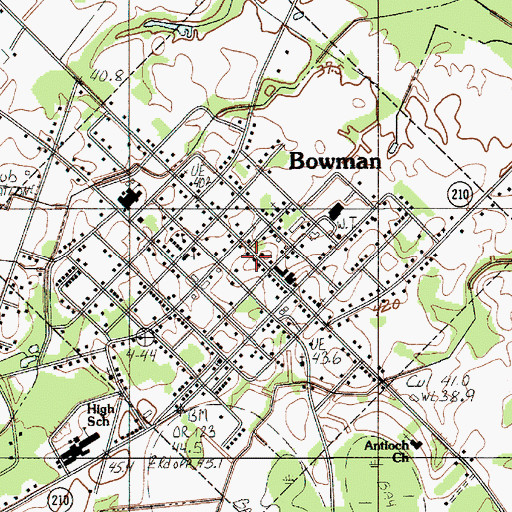 Topographic Map of Bowman, SC