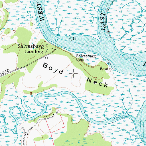 Topographic Map of Boyd Neck, SC