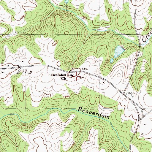 Topographic Map of Bramlett Church, SC