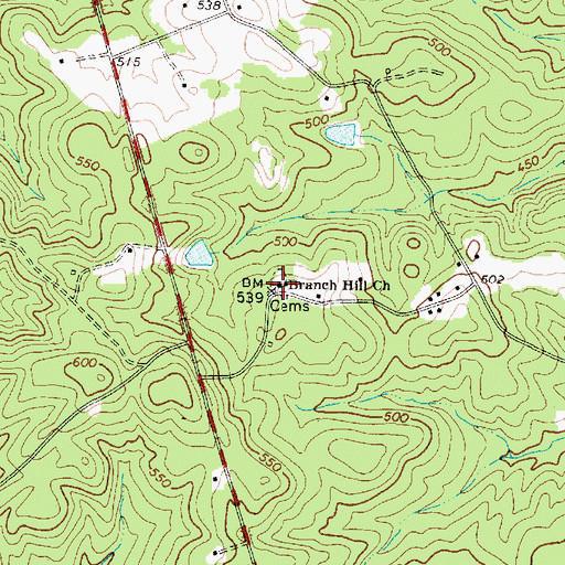 Topographic Map of Branch Hill Church, SC