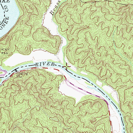 Topographic Map of Brasstown Creek, SC