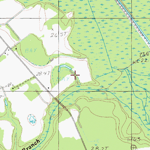 Topographic Map of Breakfast Branch, SC