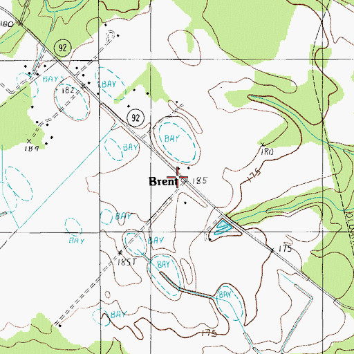 Topographic Map of Brent, SC