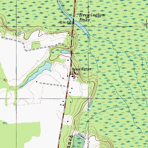 Topographic Map of Brewington Church (historical), SC
