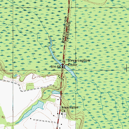 Topographic Map of Brewington Lake, SC