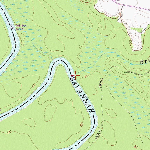 Topographic Map of Brier Branch, SC