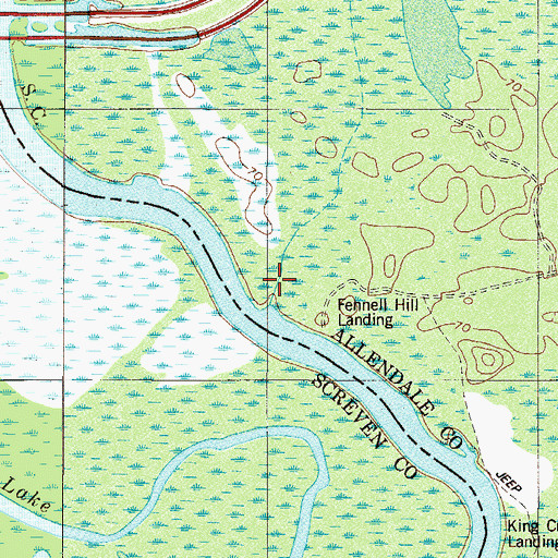 Topographic Map of Brier Creek, SC
