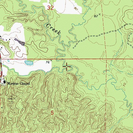 Topographic Map of Pickett Creek, AL