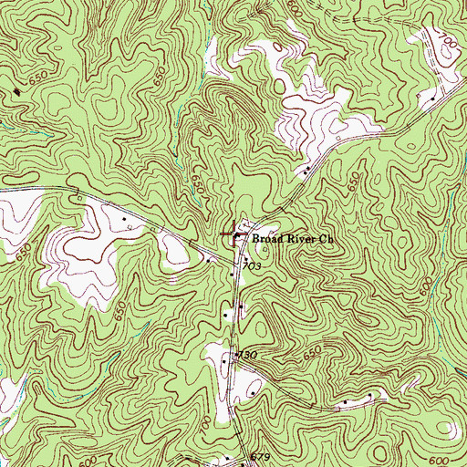 Topographic Map of Broad River Baptist Church, SC