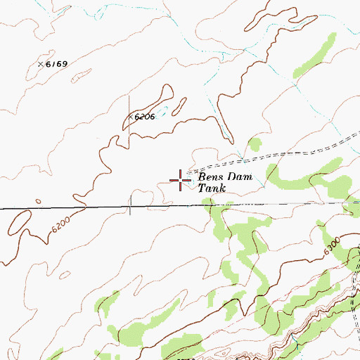 Topographic Map of Bens Dam Tank, AZ