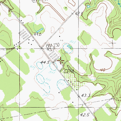 Topographic Map of Brogden Memorial School, SC