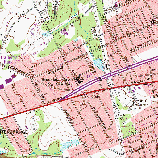 Topographic Map of Brookland - Cayce Grammar School Number 1, SC