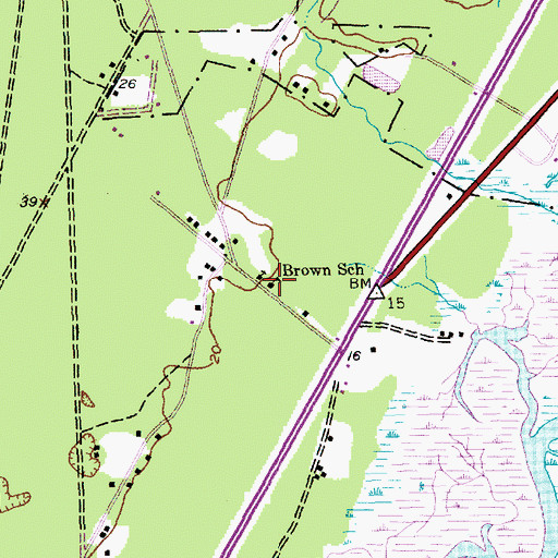 Topographic Map of Brown School, SC