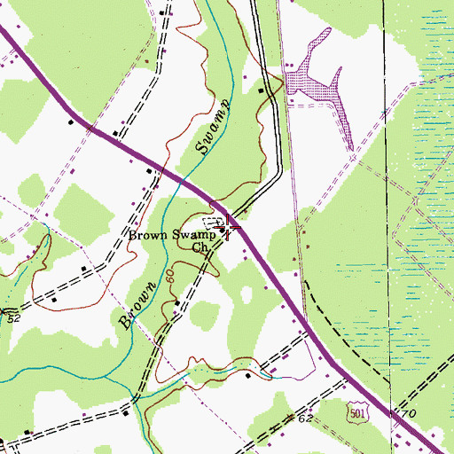 Topographic Map of Brown Swamp Church, SC