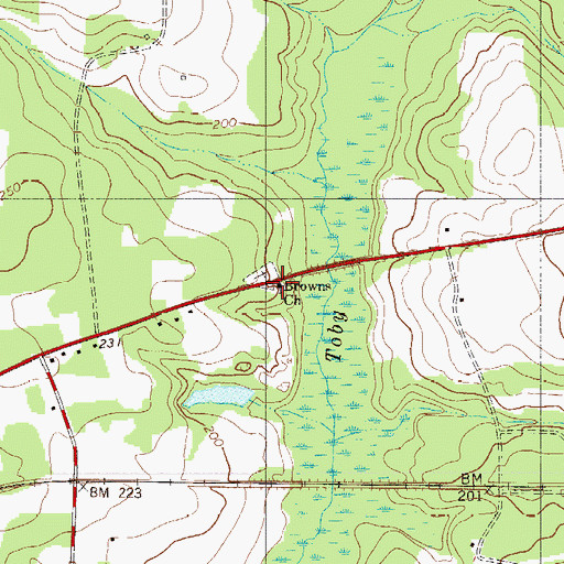 Topographic Map of Browns Church, SC