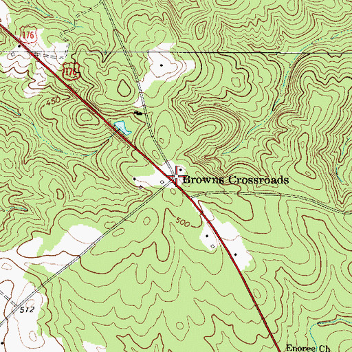 Topographic Map of Browns Crossroads, SC