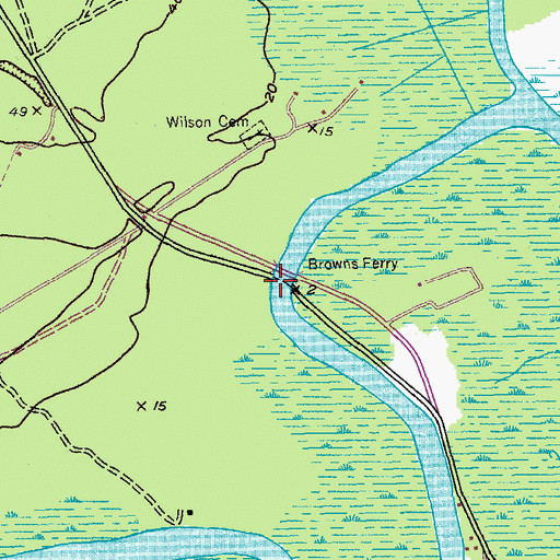 Topographic Map of Browns Ferry, SC